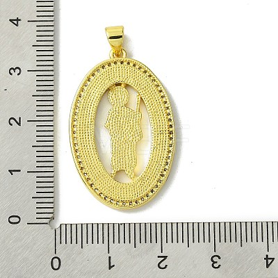 Real 18K Gold Plated Brass Micro Pave Cubic Zirconia Pendants KK-H472-14G-11-1