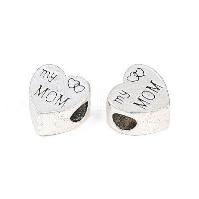 Mother's Day Tibetan Style Alloy European Beads MPDL-F021-01AS-1