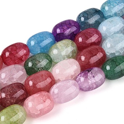 Baking Paint Crackle Glass Beads Strands DGLA-N019-01A-01-1