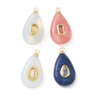 Natural & Synthetic Mixed Gemstone Pendants KK-D289-28G-1