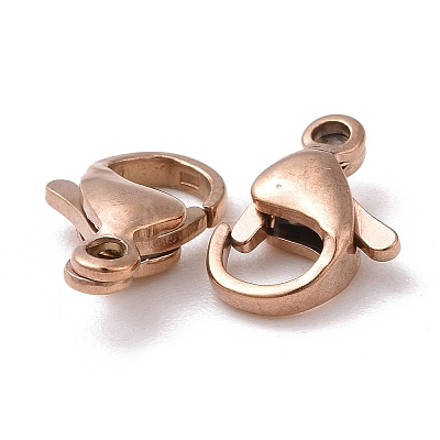 Ion Plating(IP) 304 Stainless Steel Lobster Claw Clasps X-STAS-H353-D-02RG-1