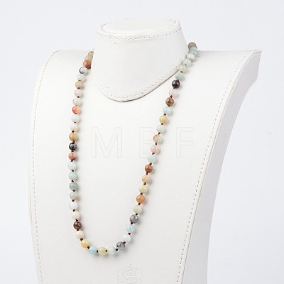 Natural Flower Amazonite Necklaces X-NJEW-D264-01-1