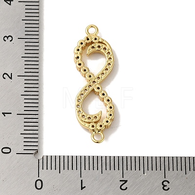 Rack Plating Brass Micro Pave Cubic Zirconia Links KK-P267-23G-01-1