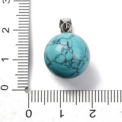 Round Synthetic Turquoise Pendants G-Q434-21-1