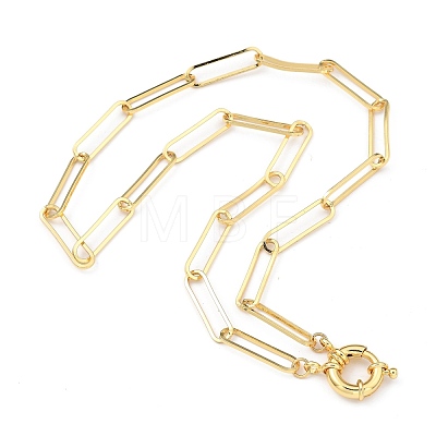 Brass Paperclip Chain Necklaces NJEW-JN03066-01-1