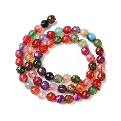 Natural Agate Round Beads Strand G-L084-6mm-08-1