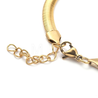 Ion Plating(IP) 304 Stainless Steel Flat Snake Chain Bracelets BJEW-O186-06C-G-1