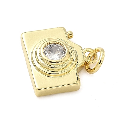 Brass Pave Cubic Zirconia Pendants KK-Z120-58B-G-1