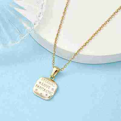 Brass Micro Pave Cubic Zirconia Pendant Necklaces NJEW-JN04690-02-1