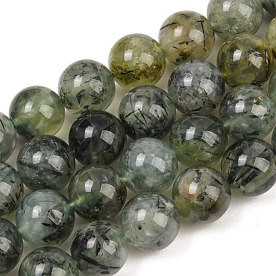 Natural Prehnite Beads Strands G-P322-48-6mm-1