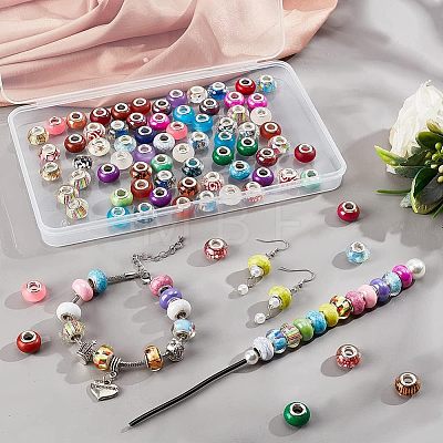  120Pcs 4 Style Resin & Acrylic European Beads OPDL-NB0001-15-1