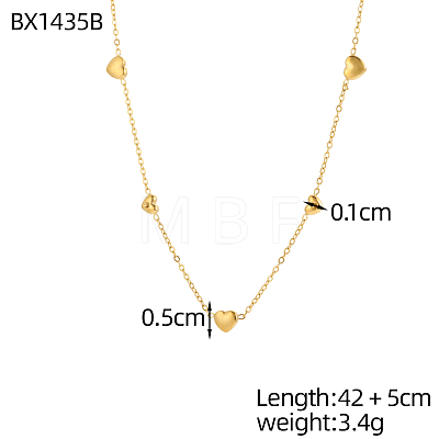 Heart 304 Stainless Steel Cable Chain Necklaces STAS-OY016-75G-1