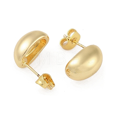 201 Stainless Steel Oval Stud Earrings EJEW-I309-18G-1