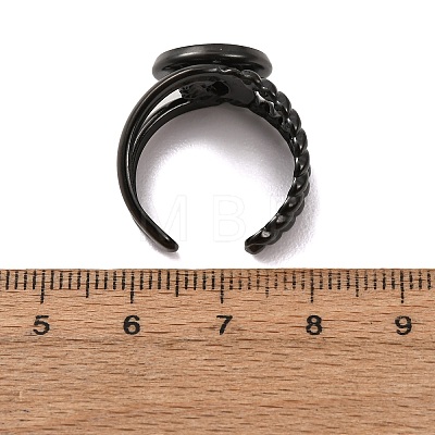 304 Stainless Steel Cuff Ring Components STAS-P454-01C-B-1