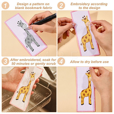 Cotton Blank Bookmarks AJEW-WH0643-200B-04-1