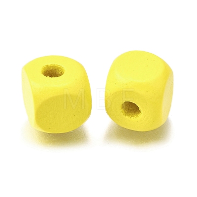 Spray Painted Wooden Beads WOOD-P021-01C-27-1