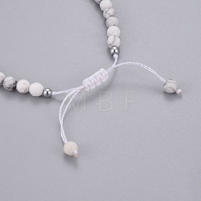 Natural Howlite Braided Bead Bracelets BJEW-I275-A01-1
