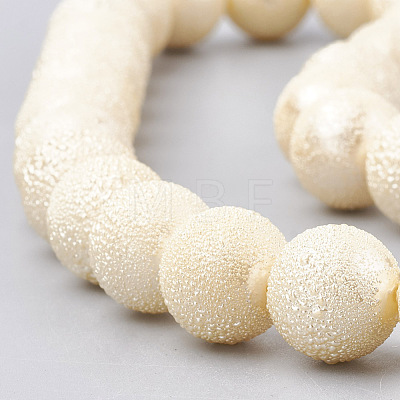 Electroplate Shell Pearl Beads Strands SHEL-T005-10-M-1