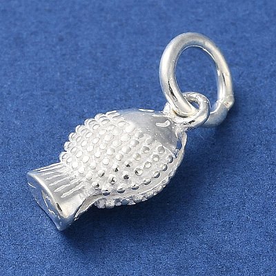 925 Sterling Silver Fish Charms with Jump Rings STER-E071-01S-04-1