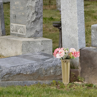 Plastic Cemetery Vase with Stake AJEW-WH0709-444A-1