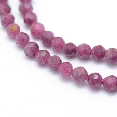 Natural Ruby/Red Corundum Beads Strands G-E411-14-3.5mm-1