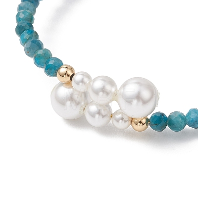 Natural Apatite Beaded Cuff Bangles BJEW-JB13326-01-1