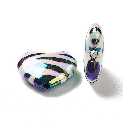 UV Plating Opaque Rainbow Iridescent Acrylic Beads PACR-D069-05-1