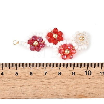 Baking Paint Glass Seed Beaded Big Pendants PALLOY-MZ01393-03-1