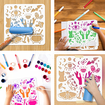 PET Hollow Out Drawing Painting Stencils DIY-WH0405-0052-1