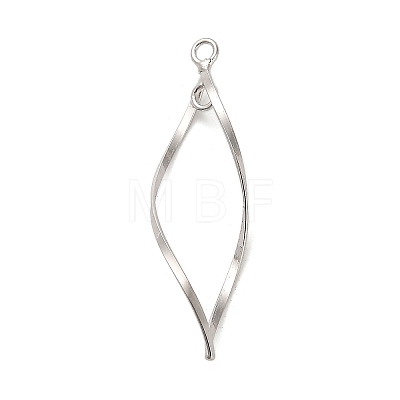 925 Sterling Silver Twisted Leaf Outline Connector Charms STER-R010-01P-1