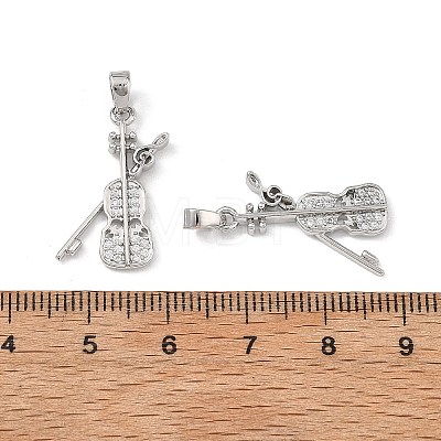 Brass Micro Pave Clear Cubic Zirconia Pendants CU-L277-09P-1