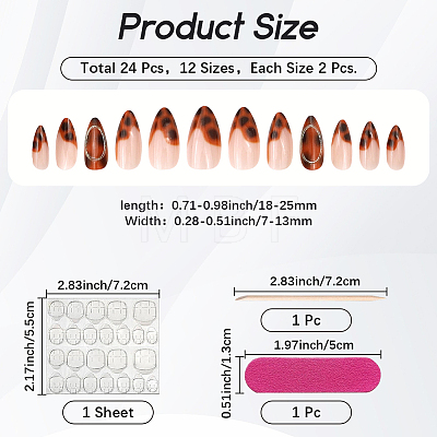 Leopard Print Resin Full Cover Press On False Nails MRMJ-WH20008-25-1