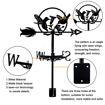 Orangutan Iron Wind Direction Indicator AJEW-WH0265-024-1