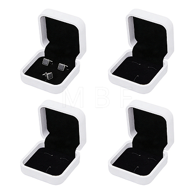 Plastic Cufflink Packing Boxes with Flip Hinged Lid CON-WH0100-51B-1
