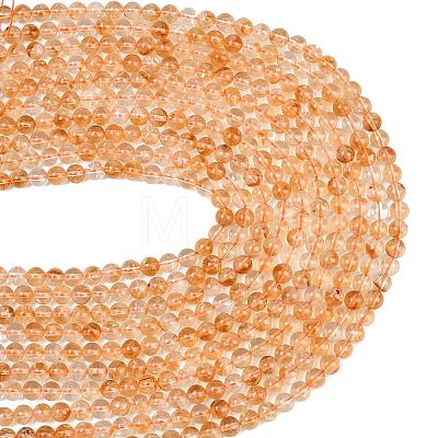 Natural Citrine(Heated) Beads Strands G-L659-A01-6mm-1