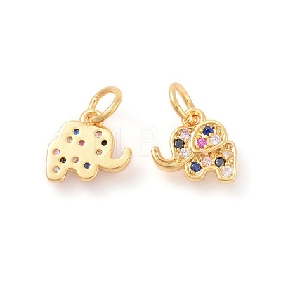 Brass Micro Pave Cubic Zirconia Charms X-ZIRC-F106-08G-1