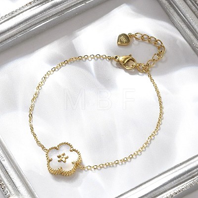 304 Stainless Steel Cable Chain Charm Bracelets for Women BJEW-U024-03G-01-1