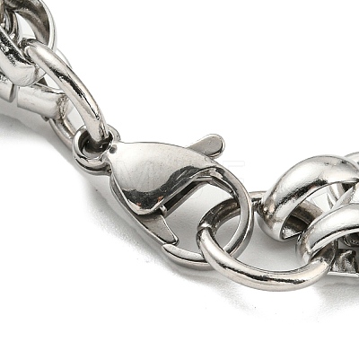 304 Stainless Steel Mesh Chain Bracelet BJEW-C042-03P-1