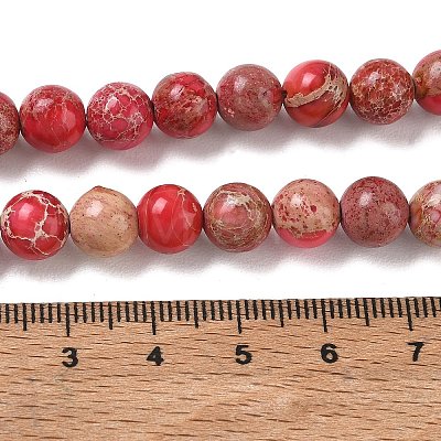 Dyed Natural Imperial Jasper Round Bead Strands G-M274-01-8mm-1