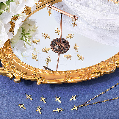30Pcs Brass Pendants ZIRC-SC0001-35-1