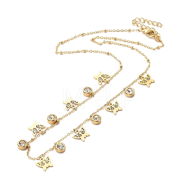 PVD Vacuum Plating 304 Stainless Steel Stud Earring and Pendant Necklace Set LS-SJEW-C002-01C-G-1