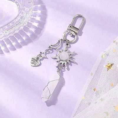 Natural Quartz Crystal Pendant Decorations HJEW-JM03020-02-1