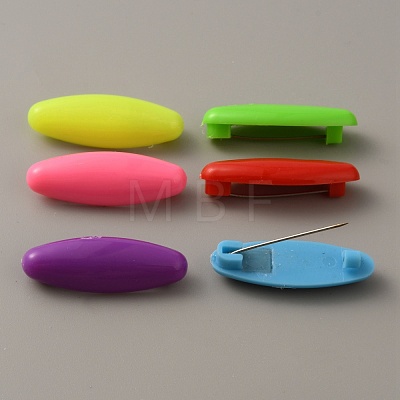 6Pcs Plastic Oval Safety Brooch Pins JEWB-WH0022-53A-1