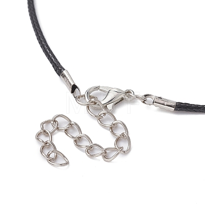 Acorn Shape Ebony Wood Locket Pendant Necklace with Wax Cords NJEW-JN04485-1