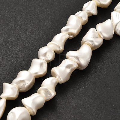 Electroplated Shell Pearl Beads Strands BSHE-C009-01B-1