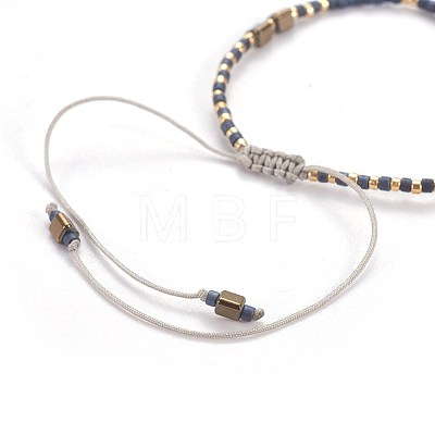 Nylon Thread Braided Bead Bracelets BJEW-E360-04-1