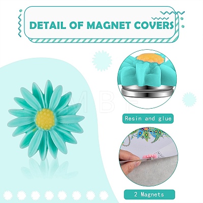 6Pcs 6 Colors Flower Plastic Diamond Painting Magnet Cover Holder AJEW-SZ0001-98-1