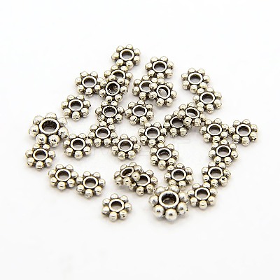 Tibetan Style Alloy Daisy Spacer Beads X-TIBEB-S039-013AS-RS-1