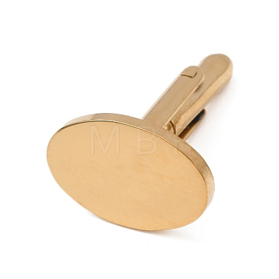Oval 201 Stainless Steel Swank Cuff Links SA-CBAE2BD-01G-C-1