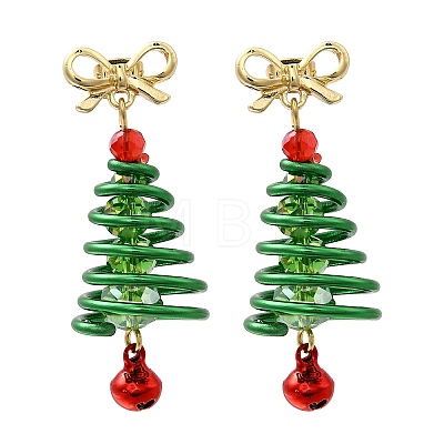 Aluminum Glass Dangle Stud Earrings EJEW-JE06581-1